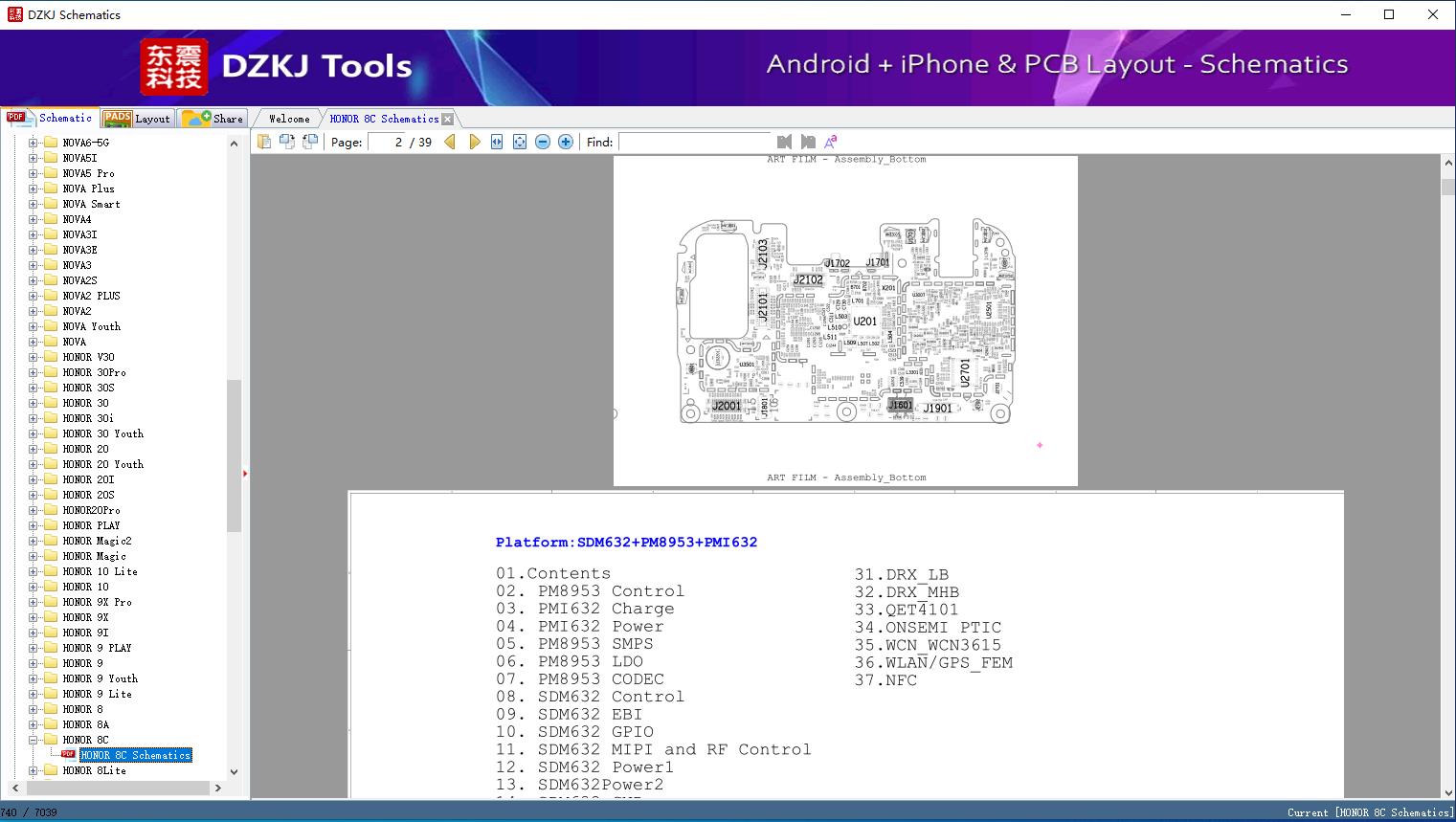 HONOR 8C Schematics